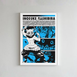 Inosuke Hashibira Demon Slayer Anime numérique affiche, cadeaux anime, art mural anime pour chambre d&#39;enfants, collage mural décoratif, cadeaux