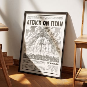 Attack on Titan Poster V3, Attack on Titan Art Anime Wall Print Paint, Attack on Titan Set di 1 poster, poster AOT, Shingeki No Kyojin