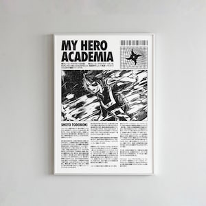 My Hero Academia Shoto Todoroki Set of 1, Printable Anime Poster, Anime Gift, Anime Wall Art, Home Decoration Wall Art Print, Manga Poster