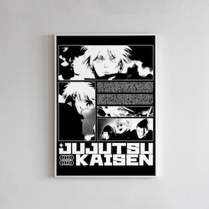 呪術廻戦 五条悟 ポスター V3 | 2枚セット マンガアート | アニメ ウォールプリント ミニマリスト 絵画 2枚セット ギャラリー カラフルアート