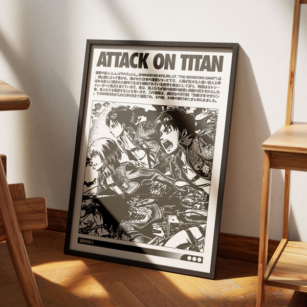 Attack on Titan Poster Set of 1, Attack on Titan Art Anime Wanddruck Farbe, Attack on Titan Set of 1 Poster, AOT poster, Shingeki No Kyojin