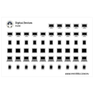 Tech Device Stickers Sheet - Phone, Laptop, Tablet Designs