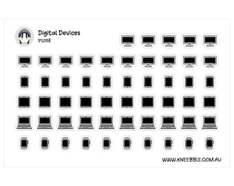 Stickervel voor technische apparaten: ontwerpen voor telefoons, laptops en tablets