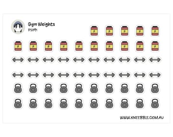 Fitness Tracker Stickers - Gym Weight and Exercise Planner Labels