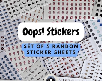 Oops Sticker Sheets: Random Assorted Planner Stickers - 5 Pack