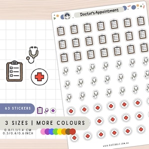 Doctors Appointment Stickers, Medical Planner Stickers, Health Stickers, Appointment Reminder Sticker, Healthcare Sticker, Hospital Stickers