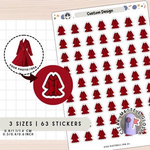 Sticker jouw ontwerp in deze stijl, ontwerp op maat, verander foto's in handgetekende schattige stickers, gepersonaliseerde stickervellen, plakboek dagboek