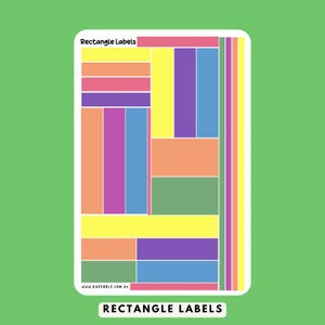 Rechteck Label Sticker, Form Tags Aufkleber, Organisieren Schreib Journal Scrapbook Sticker, leere bunte Sticky Notes