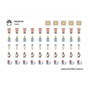 Medication Reminder Stickers - Hand Drawn Medicine Planner Decals