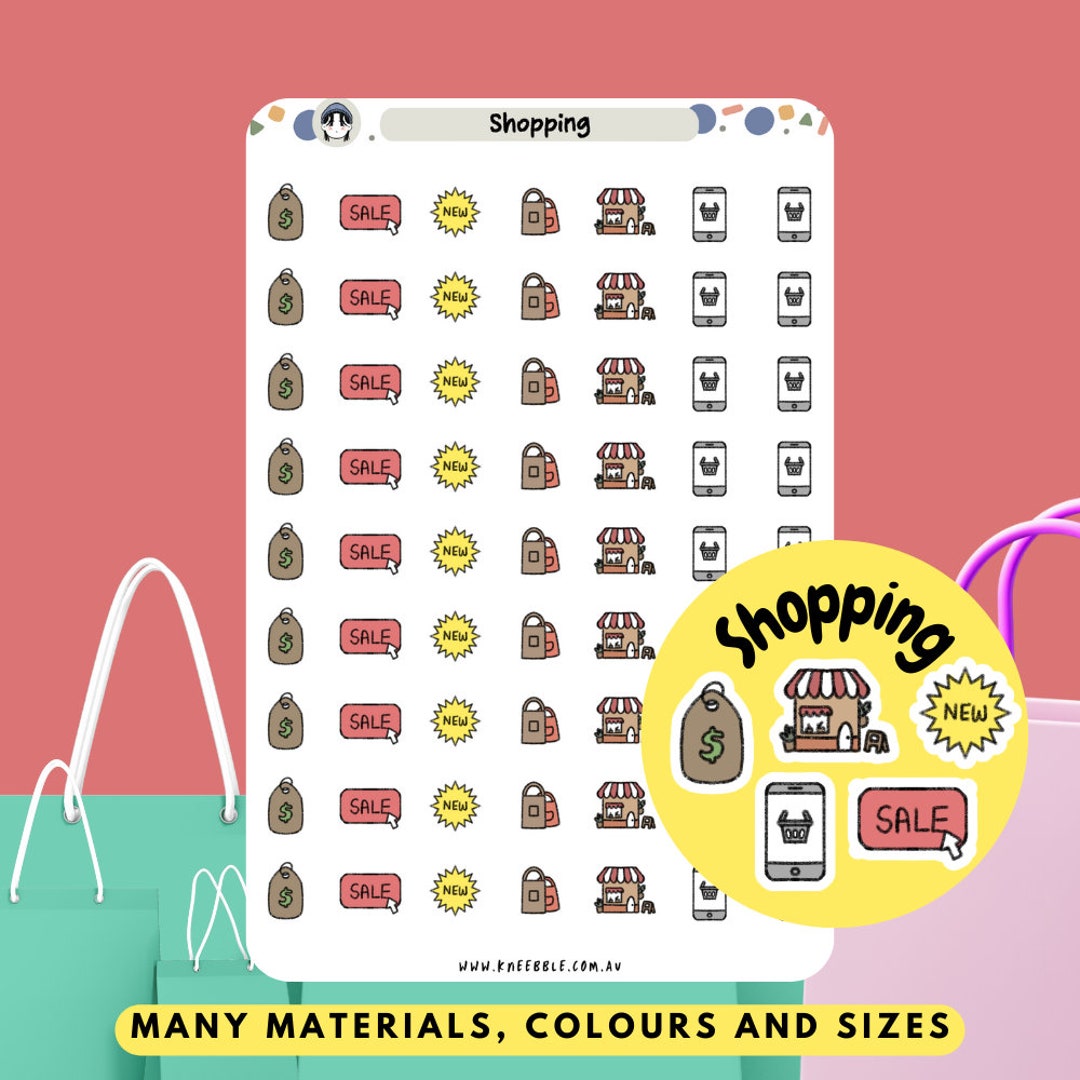 Shopping Planner Stickers, Retail Therapy Organiser Stickers, Grocery ...
