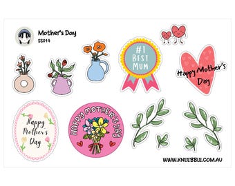 Fijne Moederdag plannerstickers, mama viering vakantiecadeaus dagboek stickervel