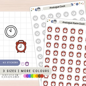 Stickers klokplanner, stickers analoge klok, stickers uurtracker, stickers planningsherinnering, stickers wekkerafspraak