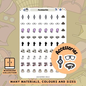 Accessoires Aufkleber, Schmuck Aufkleber, Mode Aufkleber, Planer Aufkleber, Accessoire Aufkleber, Kleidung Aufkleber - Kleiderschrank Kollektion