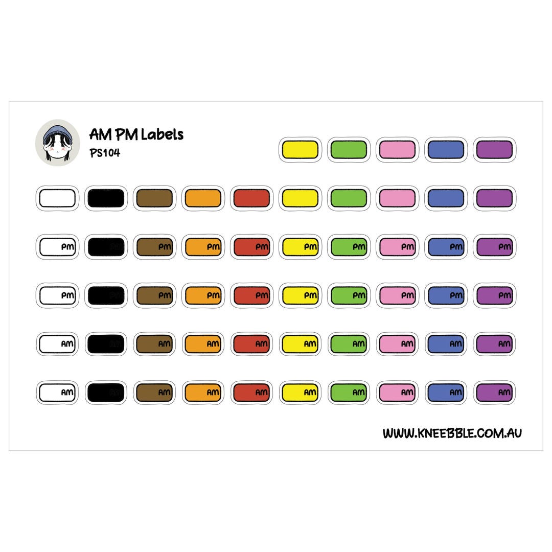 Morning and Night Planner Stickers AM PM Labels for Journals - Etsy