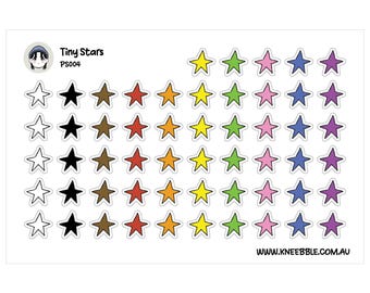 Star Sticker Sheet - Mini Double Stars, Colorful Space Labels