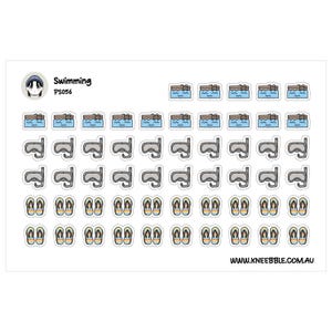 Swimming Stickers: Mini Planner Sheet for Pool and Beach Days