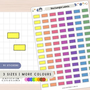 Rechteckige Etiketten-Aufkleber, kleine Etiketten-Aufkleber, zum Organisieren von Plan-Aufgaben, Arbeitsplan-Aufkleber-Bogen, geometrische Bullet-Journal-Klebstoffe