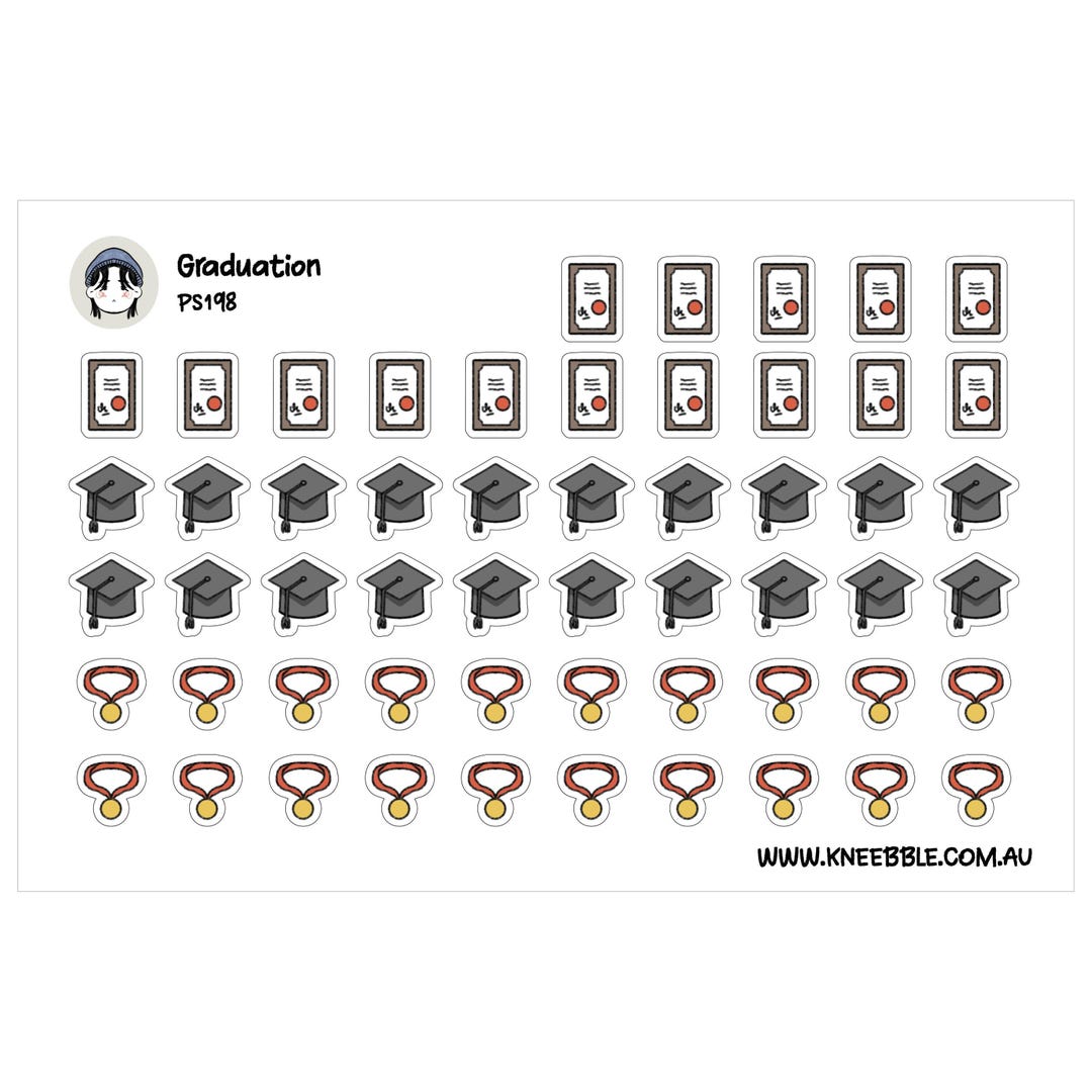 Course Topper Sticker Academic Celebration Stickers Caps Certificates Medals Mini Sheet - Etsy