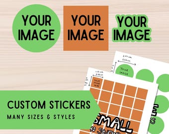 Foglio di adesivi in vinile personalizzati con logo personalizzato, opachi o lucidi