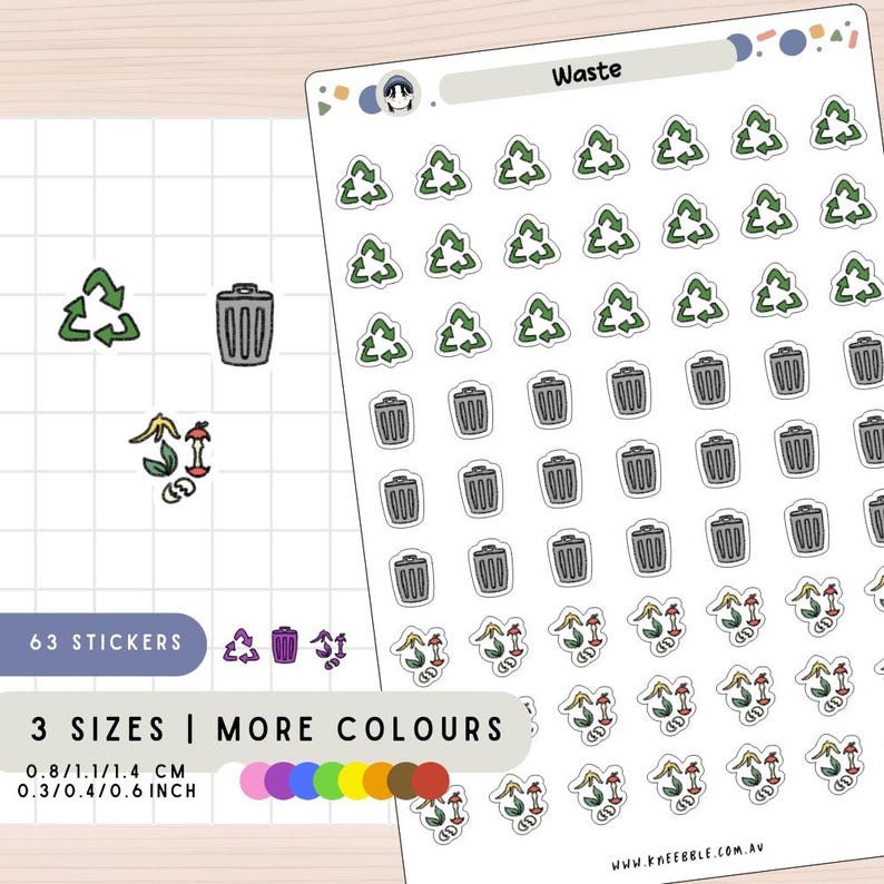 Fun Compost Stickers Waste Stickers, Recycle Stickers, Compost Sticker Sheet, Environment ...