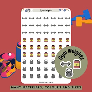 Stickers gym, Stickers exercice, Sticker haltères, Sticker kettlebell, Sticker protéines, Stickers plan d'entraînement, Sticker fitness