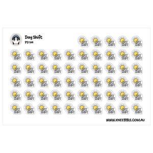 Shift Planner Stickers Day Night, Sun Moon Time Decals Mini