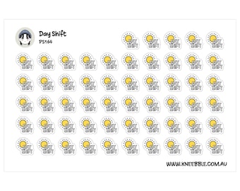 Shift Planner Stickers Day Night, Sun Moon Time Decals Mini