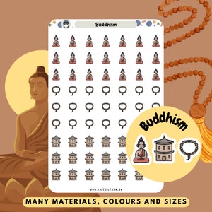 Stickers bouddhisme, Autocollants prière spirituelle, Autocollants religion, culte, Méditation, Autocollants pleine conscience, Bouddha en perles