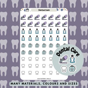 Stickers soins dentaires, Stickers rendez-vous dentiste, Stickers dents, Stickers rince-bouche, Stickers fil dentaire, Stickers brosse à dents, Sticker agenda