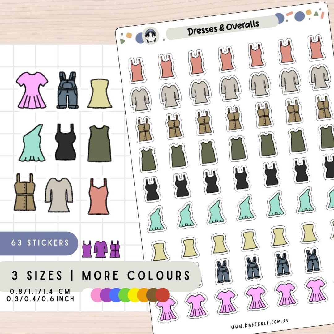 Cloth Sticker Design Dress Stickers, Clothing Stickers, Fashion Stickers, Overalls Planner ...