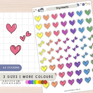 Mini Herz Planer Aufkleber, Liebe süß niedlich Etikettenaufkleber, romantisch Kawaii dekorative Kunst Aufkleber, Scrapbook Journal Valentine romantisch