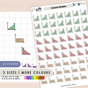 Stickers pour agenda graphique à colonnes, budget, finances, analyse d'entreprise, étiquettes, productivité du travail, suivi des objectifs, évaluation des performances, adhésifs pour journal