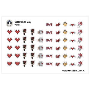 Valentine's Day Stickers Heart Bouquet Key Lock Wings