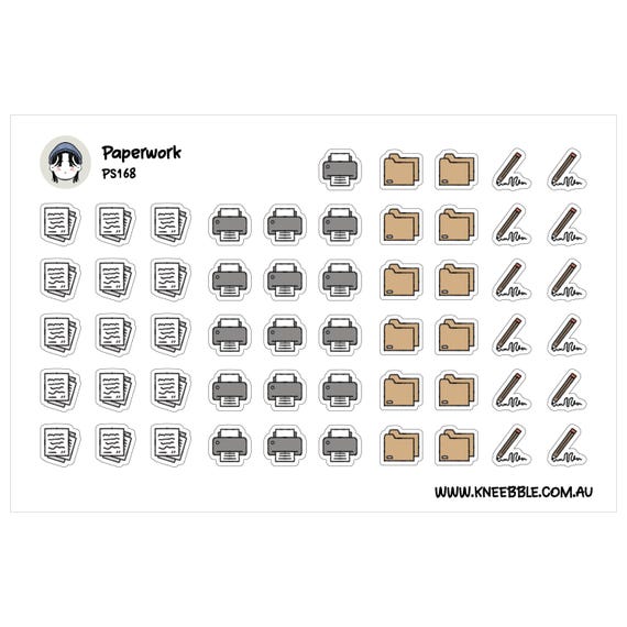 Paperwork Planner Stickers Functional Office Labels Adhesive Decals