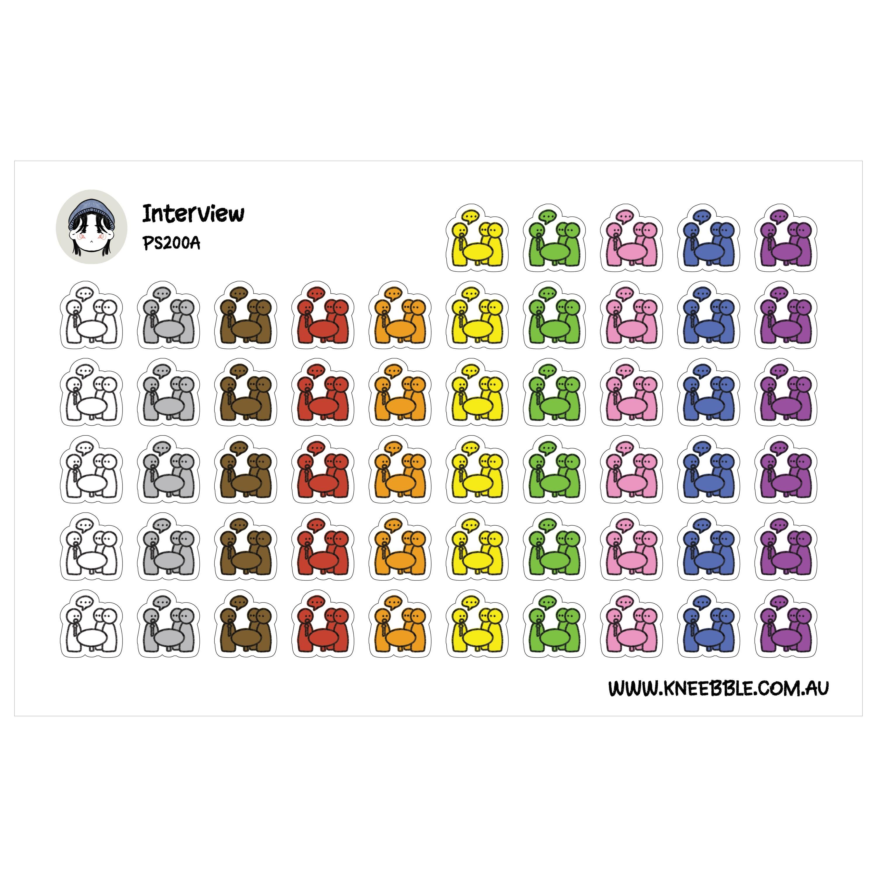 Interview Sticker Interview Prep Planner Stickers - Job Search, Resume and Cover Letter ...