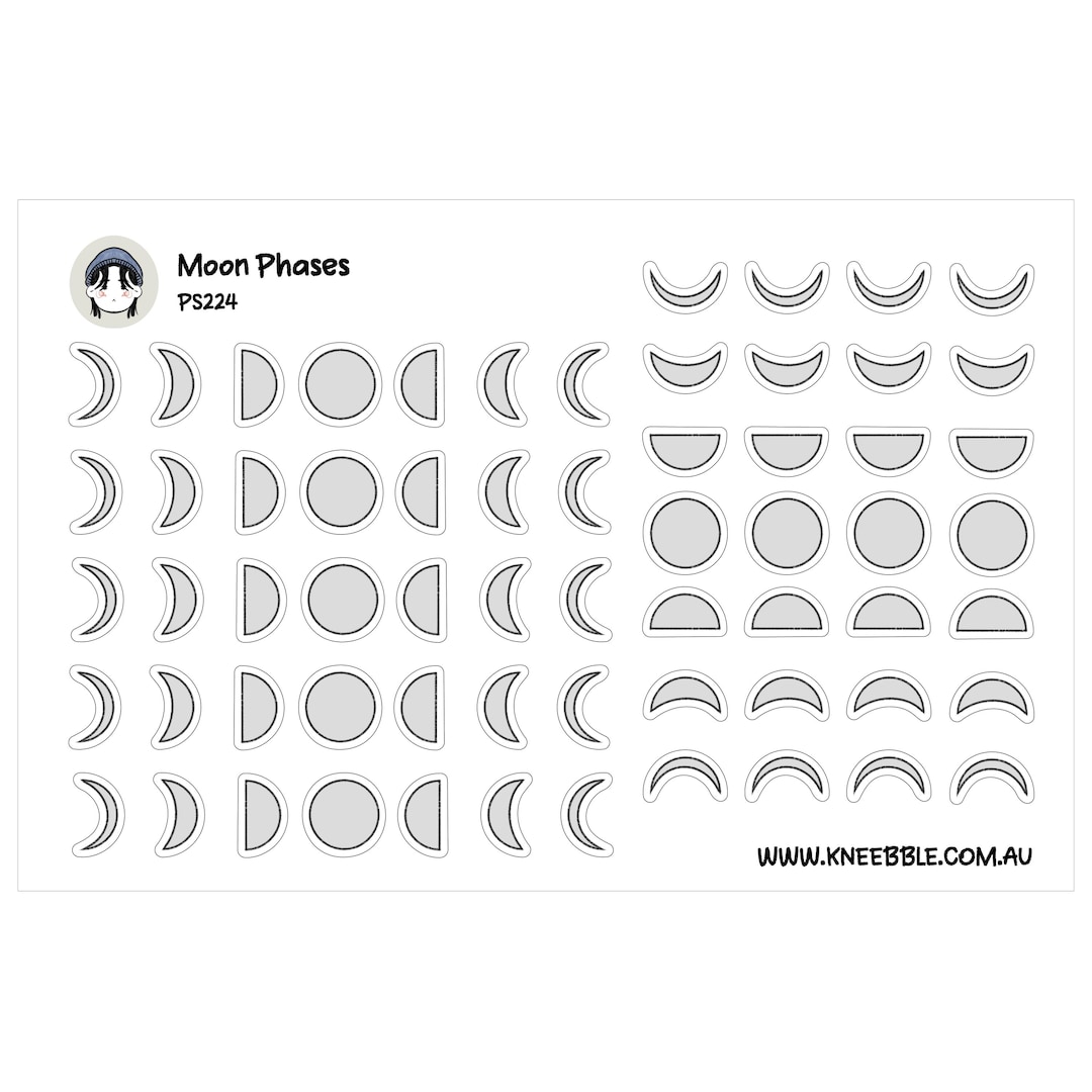 Moon Phases Planner Stickers - Lunar and Celestial Icons - Etsy