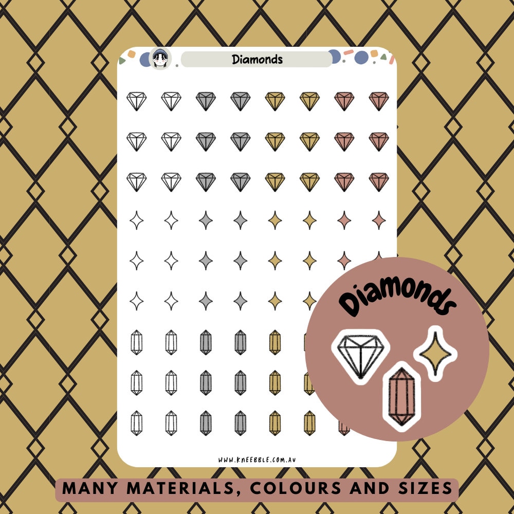 Diamond Stickers, Gem Stickers, Sparkle Stickers, Jewel Planner ...