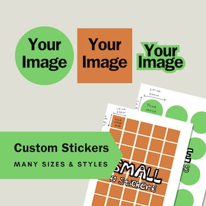 Benutzerdefinierte Aufkleber Blatt Design, personalisierte Logos Bilder Aufkleber Blatt, quadratische Kreisform Etiketten, kundenspezifische Idee Aufkleber, machen Sie Ihre eigenen