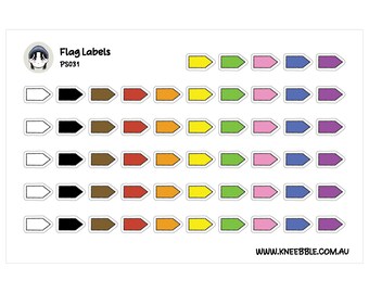 Mini Flag Label Stickers - Small Planner Tags for Bullet Journals