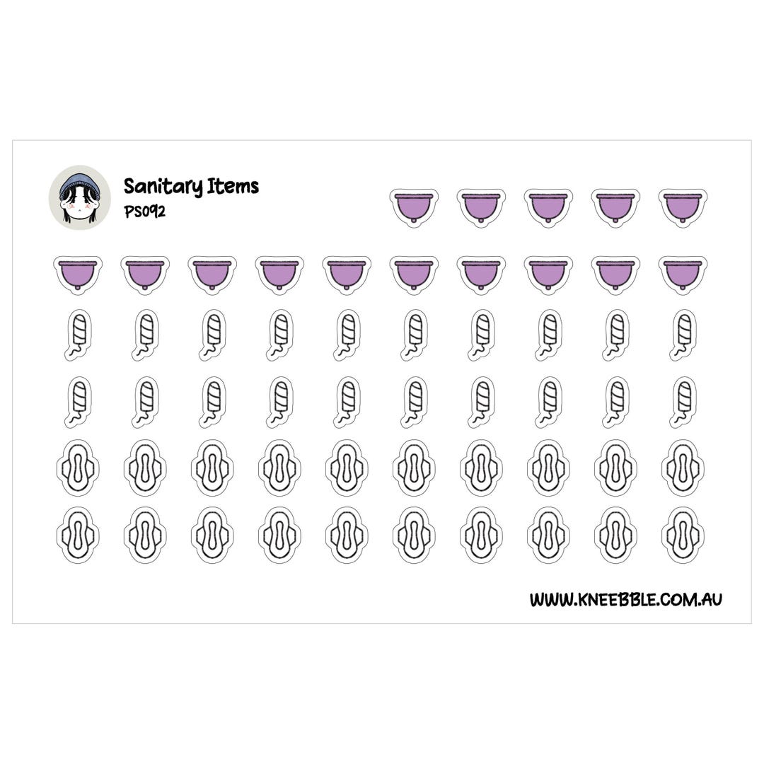 Period and Hygiene Stickers - Menstrual Cycle Planner Labels - Etsy