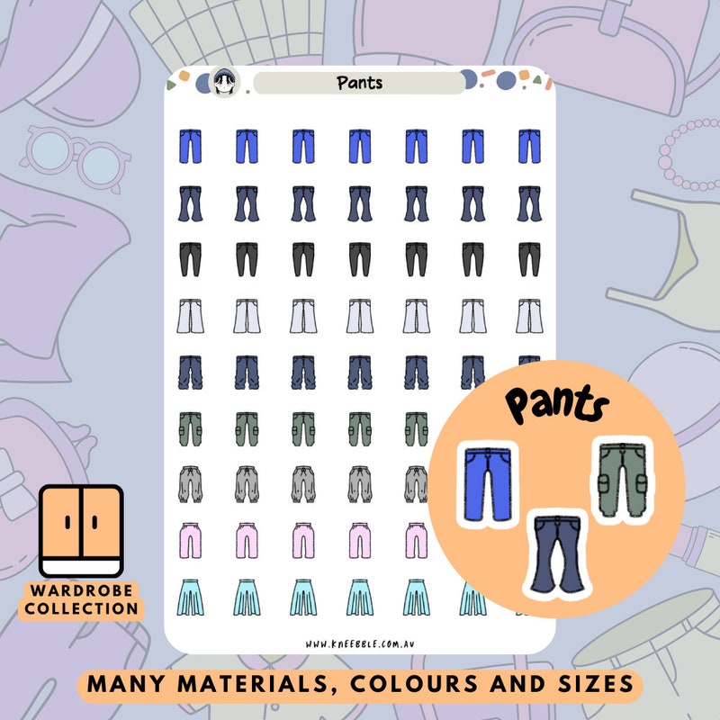 Jeans Sticker Design Purple Jeans Tag - Etsy