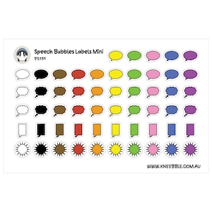 Planner Stickers: Mini Comic Speech Bubbles - Manga Chat Labels