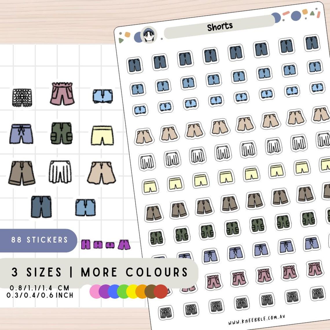 Shorts Stickers, Bottom Stickers, Fashion Stickers, Pants Planner ...