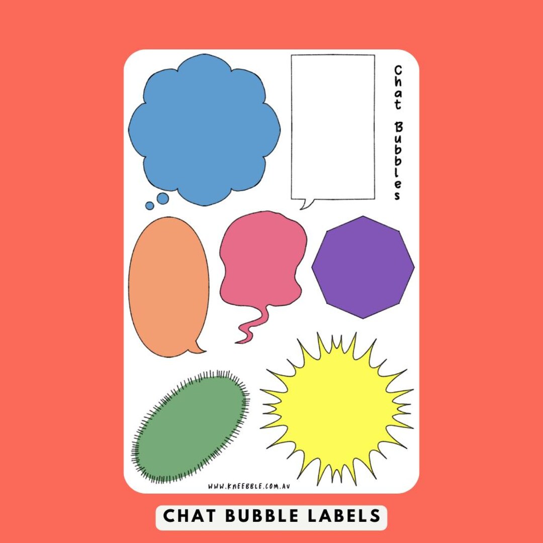 Speech Bubbles Labels Planner Stickers, Chat Comic Manga Conversation ...