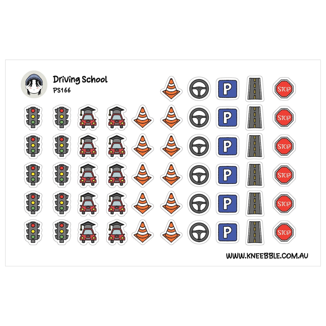 Driving School Planner Stickers - License Practice, Road Test Labels - Etsy