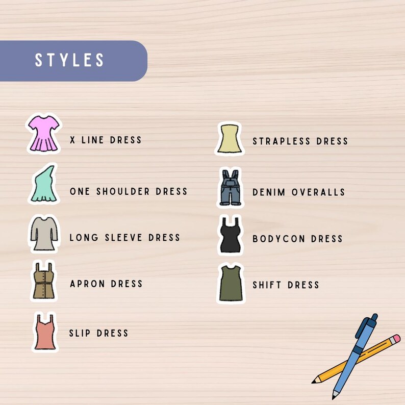 Dress Stickers, Clothing Stickers, Fashion Stickers, Overalls Planner ...