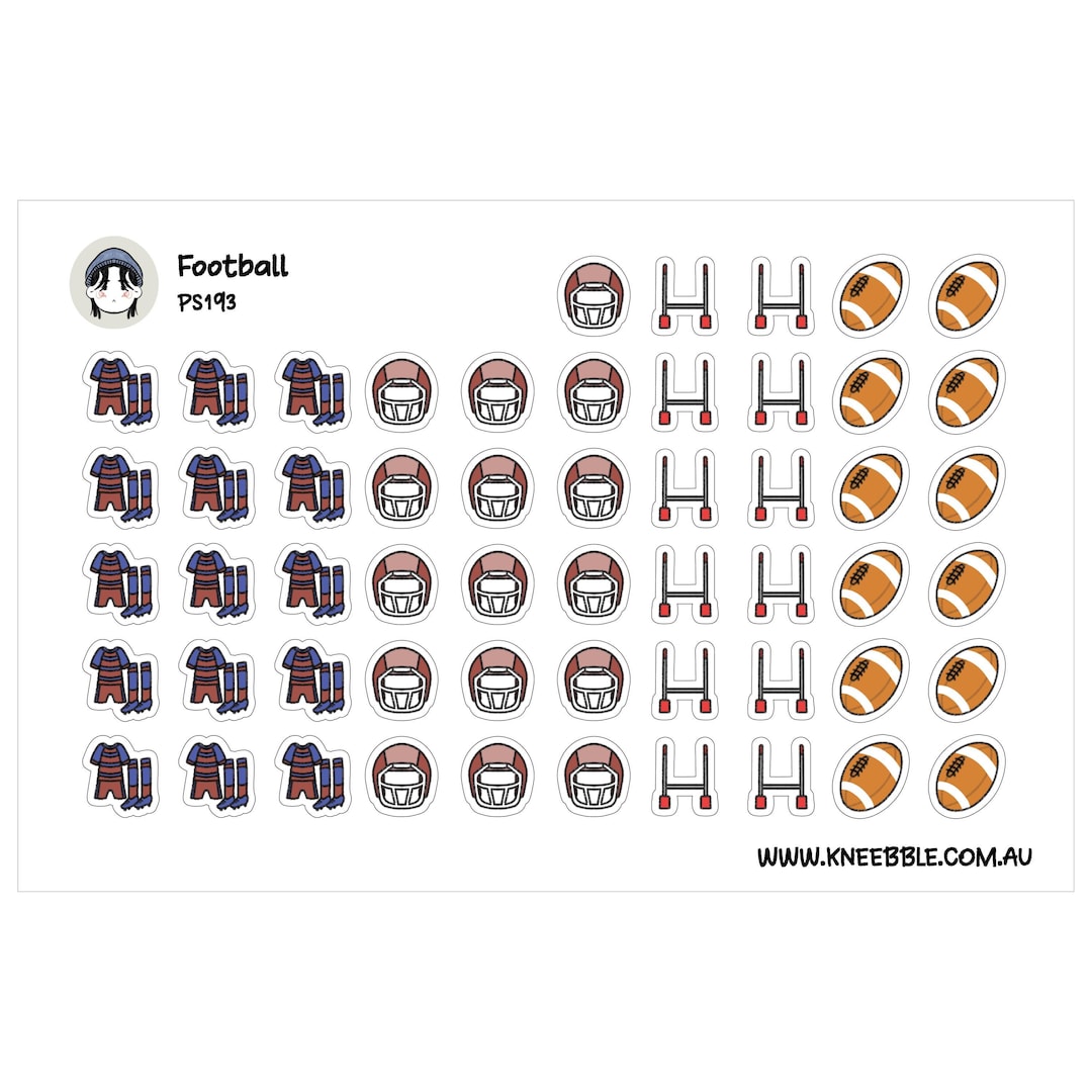 Football and Rugby Stickers - Sport Planner Icons for Game Day - Etsy