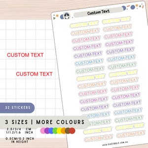 Pegatinas de texto personalizadas para planificadores, hojas de pegatinas con diseño de texto de Word, planifique y organice su diario y sus diarios, etiquetas, encabezados, contenido