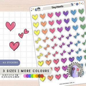 Mini pegatinas de corazón para planificador, etiquetas adhesivas con un toque de amor, pegatinas decorativas románticas kawaii, diario de recortes con un toque romántico de San Valentín.