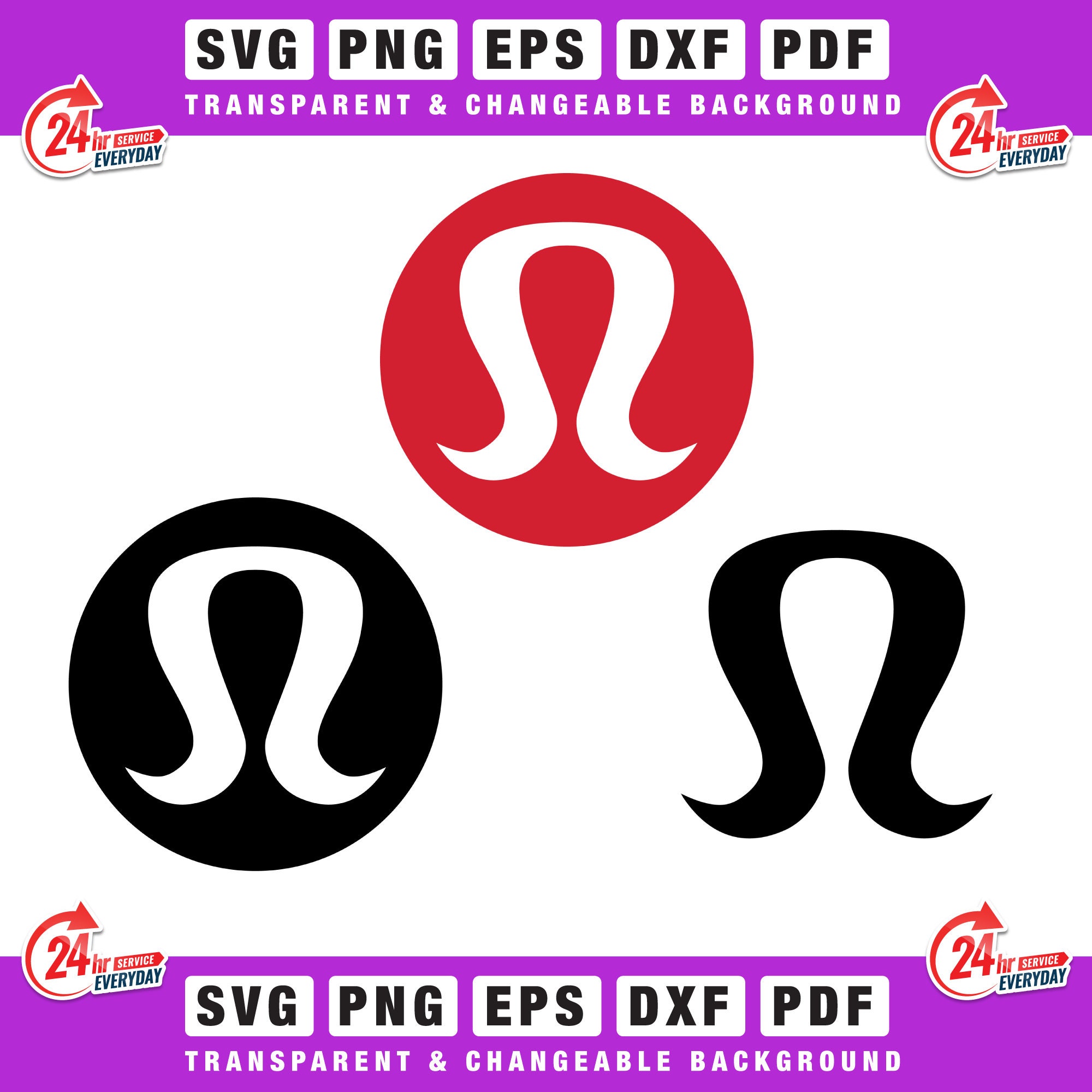 Lululemon Logo Bundle PNG PDF SVG Eps Dxf Cricut Cut - Etsy